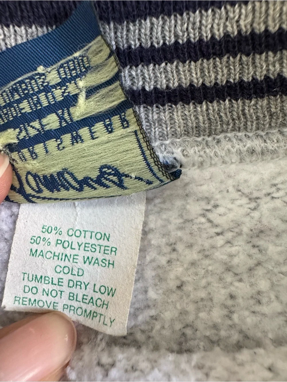 Vintage 90s Nationwide Insurance Sweatshirt XL USA Made Gray Striped Crewneck